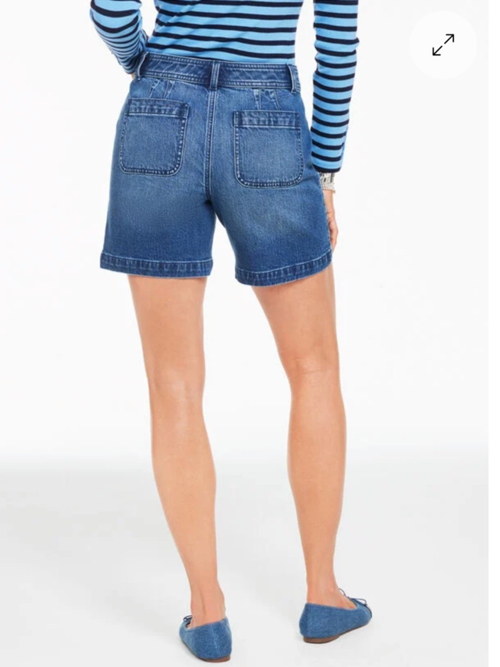 Talbots PATCH POCKET DENIM SHORTS - WILEY WASH Women’s Mid-Length. Size 6 - Picture 2 of 14